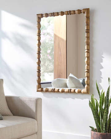 Xevae Camel Wood Mirror