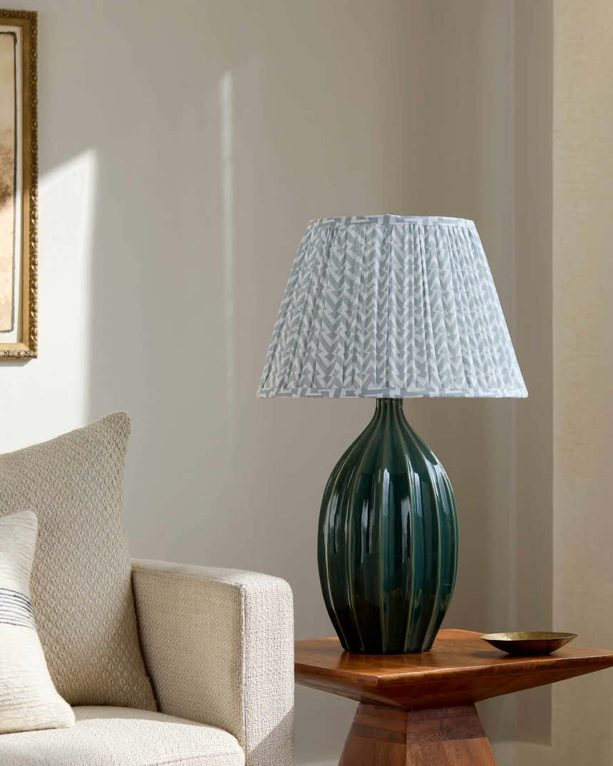 Deep Teal Modern Table Lamp for bedside or console tables
