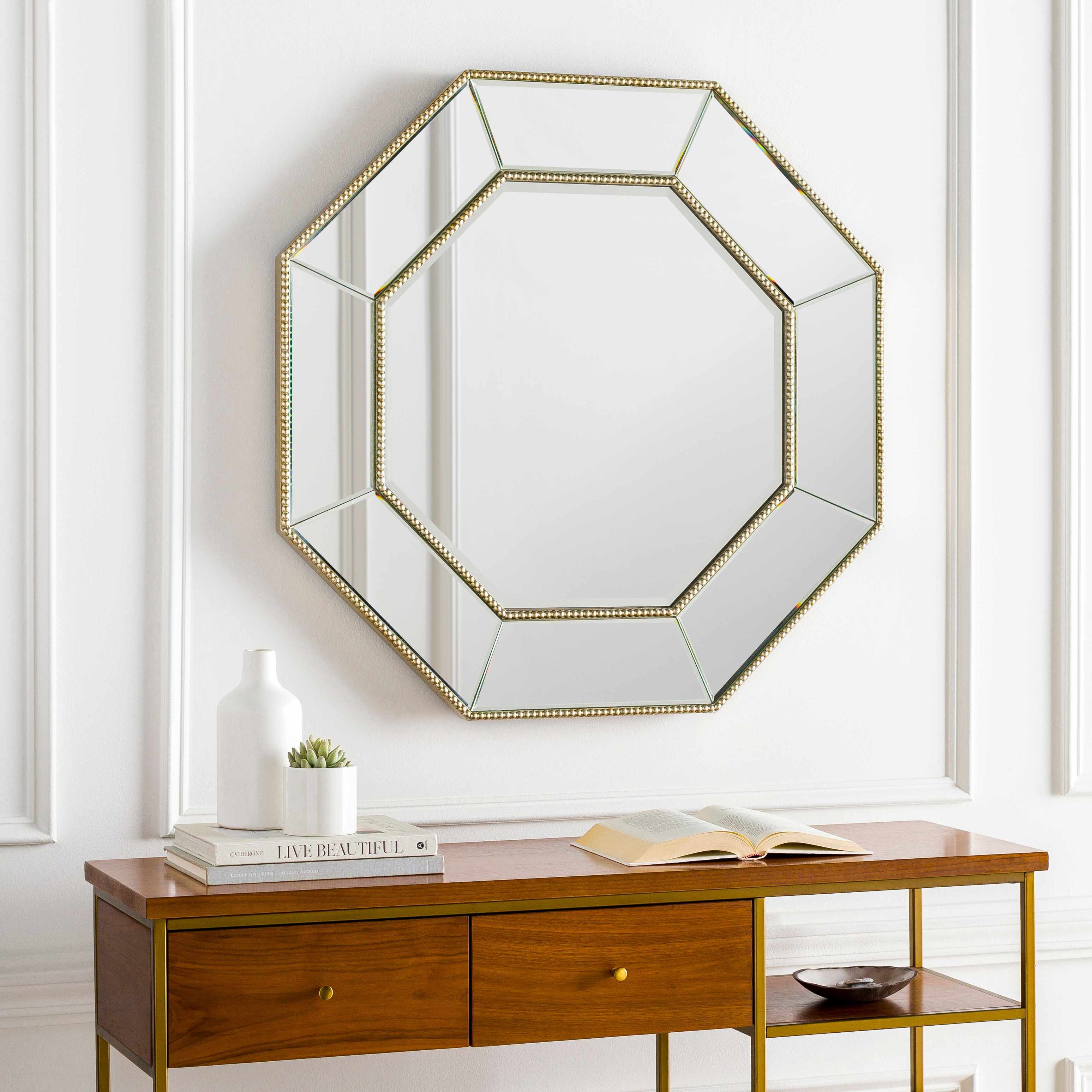 Reverse side of Swellendam Gold Octagonal Mirror, focusing on underside structure and material.Traditional MirrorsBacking  
