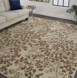 Feizy Bella Transitional Floral & Botanical - Ivory/Taupe/Brown Area Rug - Clearance
