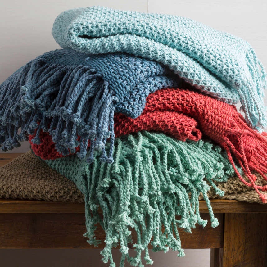 Brasnorte Knitted Throw Blanket - Aqua Green