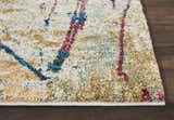 Close up of Nourison Fusion Cream Multicolor rug showing texture and pattern.