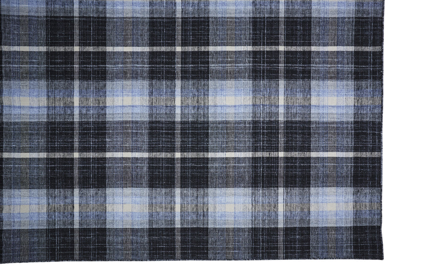 Feizy Crosby Transitional Plaid - Black/Blue/White Area Rug - Clearance