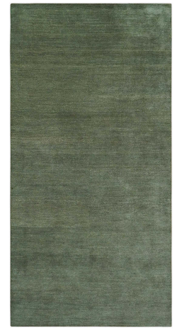 Teal and Brown Modern Contemporary Design Custom Made wool Rug