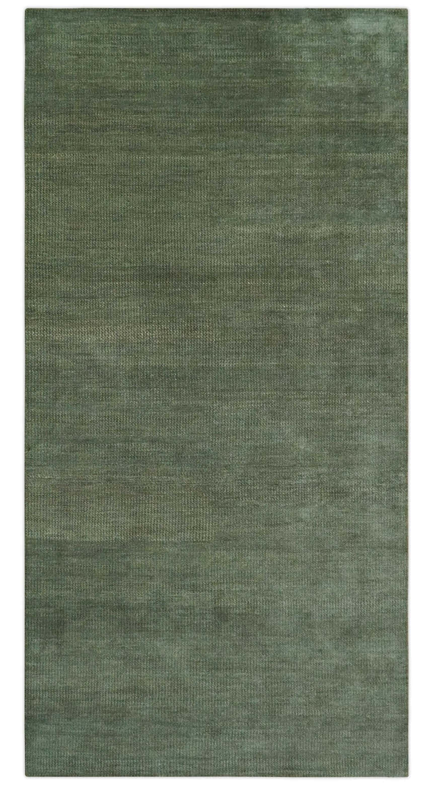 Teal and Brown Modern Contemporary Design Custom Made wool Rug