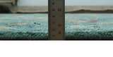 Teal And Yellow Modern Oushak Style Hand Knotted Custom Made Wool Rug