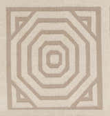 Close-up of the Terlton Ivory Greek Geometric Rug. Features a taupe octagon pattern on an ivory, hand-woven wool texture. Swatch
