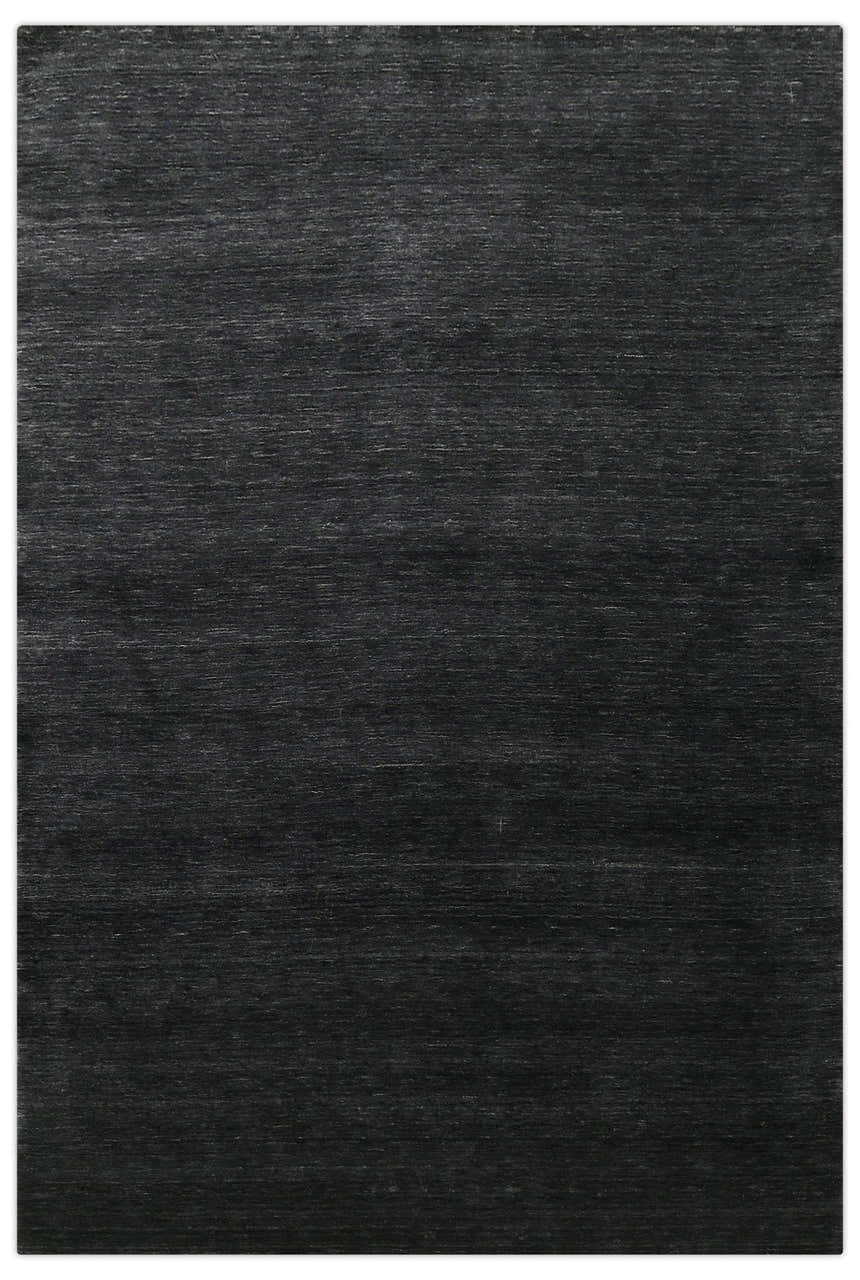 Terrain Hand Loomed Modern Charcoal Solid Design Wool Area Rug