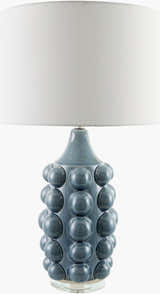 Aqua Blue Modern Table Lamp with linen details for bedside or console tables