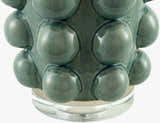 Dark Gray Modern Table Lamp with linen details for bedside or console tables