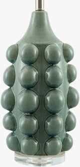 Dark Gray Modern Table Lamp with linen details for bedside or console tables