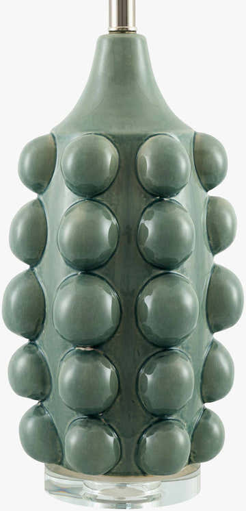 Dark Gray Modern Table Lamp with linen details for bedside or console tables