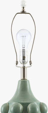 Dark Gray Modern Table Lamp with linen details for bedside or console tables