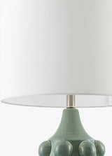 Dark Gray Modern Table Lamp with linen details for bedside or console tables