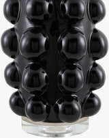 Charcoal Modern Table Lamp with linen details for bedside or console tables