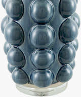 Aqua Blue Modern Table Lamp with linen details for bedside or console tables