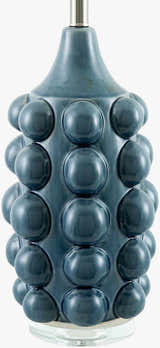 Aqua Blue Modern Table Lamp with linen details for bedside or console tables