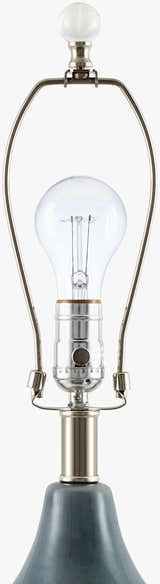 Aqua Blue Modern Table Lamp with linen details for bedside or console tables