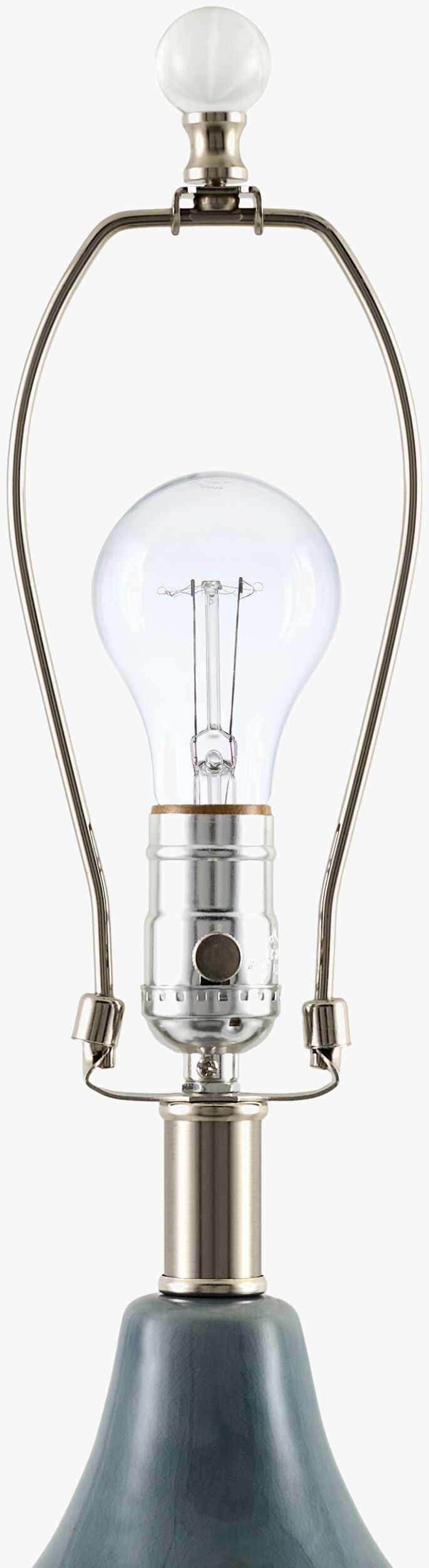 Aqua Blue Modern Table Lamp with linen details for bedside or console tables