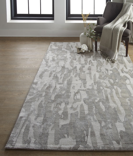 Feizy Dryden Transitional Abstract - Gray/Taupe/Silver Area Rug