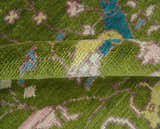 The Green Jungle Life Teal and Peach Peacock Bird Hand Knotted Custom Made Wool Area Rug