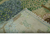 The Jungle Pond Custom Made Blue And Beige Hand Knotted Wool Area Rug