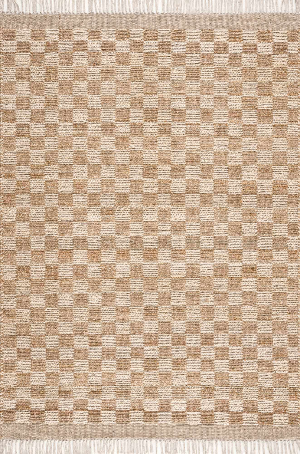 Made to Order Custom Size Ionut Checkered Jute Area Rug