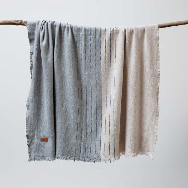 Horizon Throw - Beige/Light Gray/Navy