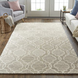 Feizy Belfort Transitional Trellis & Lattice - Gray/Ivory Area Rug