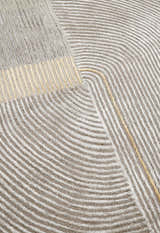 Ticktack Modern Ripple Gray Hand Tufted Wool Area Rug