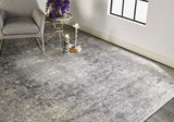 Feizy Sarrant Transitional Medallion - Gray/Ivory/Tan Area Rug