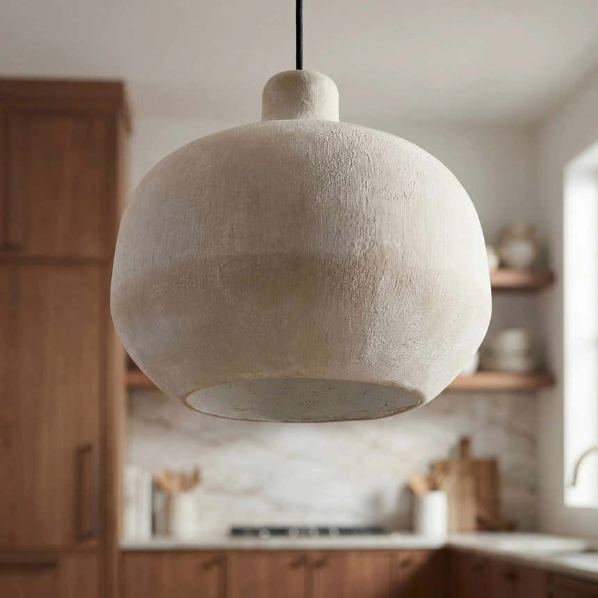 Soft Dark Gray Rustic Pendant Light for kitchen islands or dining areas
