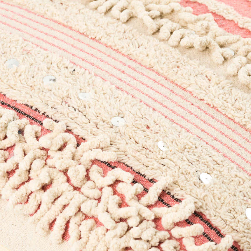 Hopatcong Peach Textured Striped Throw Pillow