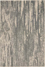 Close-up of the Barclay Butera Lido Grey Cream Area Rug, featuring a modern abstract pattern and subtle texture.