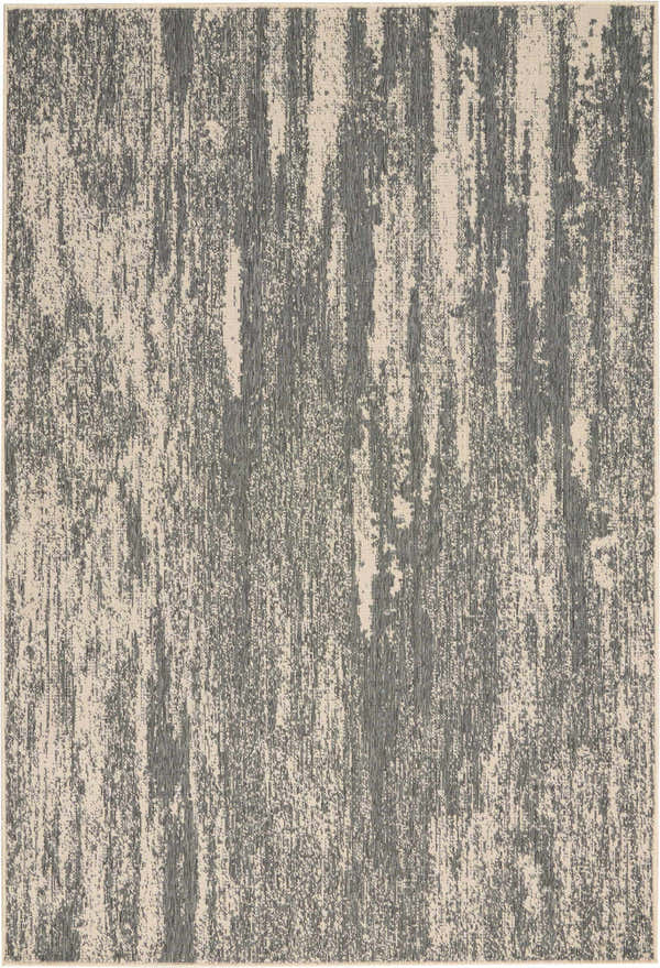 Close-up of the Barclay Butera Lido Grey Cream Area Rug, featuring a modern abstract pattern and subtle texture.