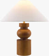 Orange Modern Table Lamp with linen details for bedside or console tables