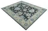 Antique look Black, Beige and Silver Hand Knotted Traditional Oushak Multi Size Wool Area Rug