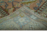 Traditional Floral Peach and Green Hand Knotted Custom Made wool area rug