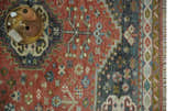 Traditional floral Rust, Charcoal and Beige Mamluk design 8x10 wool Area Rug