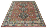 Traditional Floral Rust, Charcoal and Ivory Hand knotted Custom Made wool Area Rug
