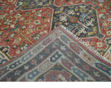 Traditional Floral Rust, Charcoal and Ivory Hand knotted Custom Made wool Area Rug