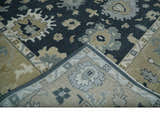 Traditional Hand Knotted Green, Beige, Silver and Ivory Multi Size Oushak Wool Area Rug