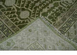 Traditional Hand knotted Royal Green and Ivory Turkish Design wool Area Rug