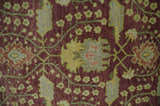 Traditional Maroon, Green and Beige Antique Donegal Design Hand knotted Area Rug