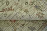 Traditional Oushak  Beige, Brown And Blue Hand Knotted Custom Made Wool rug