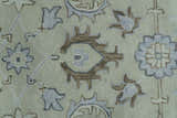 Traditional Oushak Design Beige And Blue Hand Tufted Custom Made Wool Rug