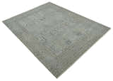 Tree of life Antique Distressed Finished Gray and Silver Low Pile Multi Size wool Area Rug