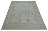 Tree of life Antique Distressed Finished Gray and Silver Low Pile Multi Size wool Area Rug