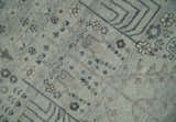 Tree of life Antique Distressed Finished Gray and Silver Low Pile Multi Size wool Area Rug