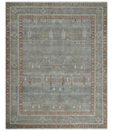 Tree of life Antique Distressed Finished Gray, Silver and Rust Low Pile Multi Size wool Area Rug